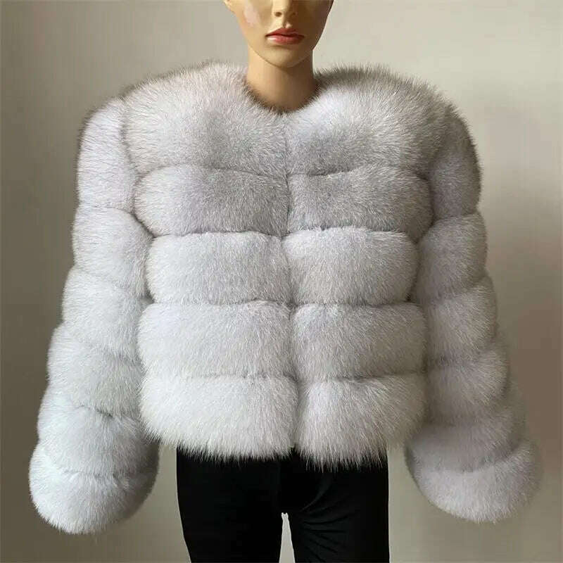 KIMLUD, BEIZIRU Real Fox Fur Coat Long Sleeve Winter Woman Natural Warm Fashion  Luxury Girls Coats  Made, blue fox / 8XL(87-92kg), KIMLUD Womens Clothes