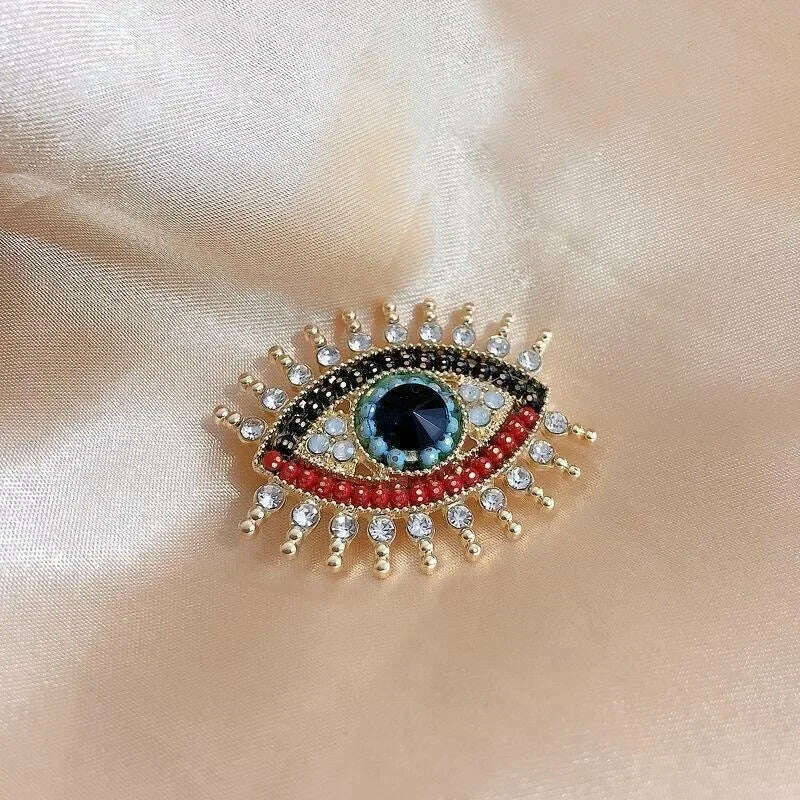 KIMLUD, Big Blue Eye Round Brooches Women Unisex New Design Charming Eyes Party Office Brooch Pin Gifts, KIMLUD Women's Clothes