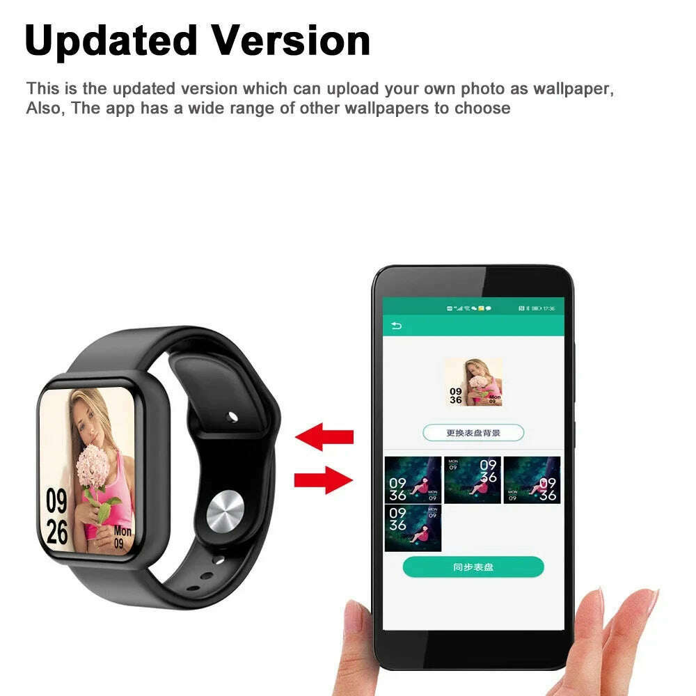 D20Pro Smart Watch Men Women Fitness Tracker Watch Sport Heart Rate Blood Pressure Monitor Waterproof Smartwatch for Android IOS - KIMLUD