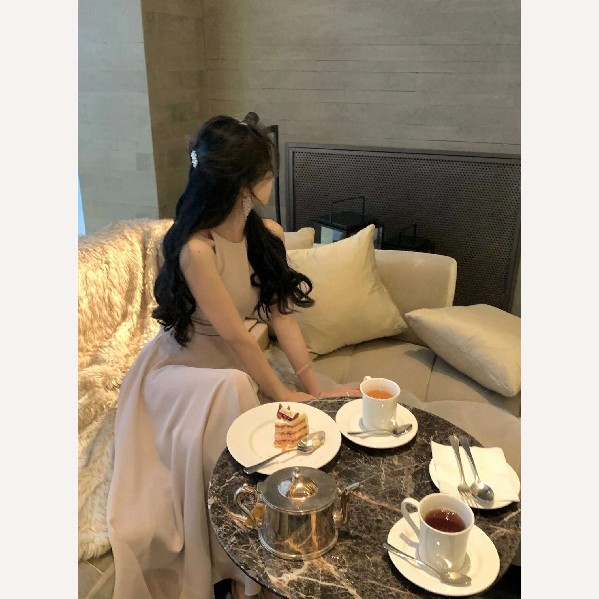 Fashion New Women Elegant Casual Midi Party Dress Sleeveless A-Line Solid Chic Birthday Prom Vestidos Female Clothes Robe Mujers - KIMLUD