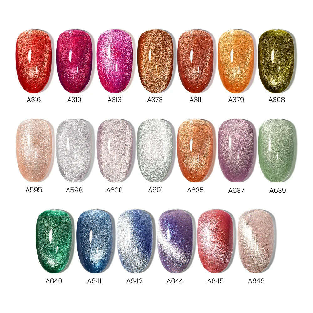MAYCHAO 7ml Cat Eye Gel Nail Polish Shiny Magnetic Gel Semi Permanent Soak Off UV Gel Glitter Manicure For Nail Art Gel Varnish - KIMLUD