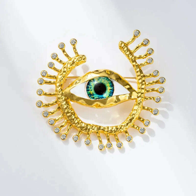 KIMLUD, Personality Exaggerated Eye Brooch Premium Sense Atmospheric Coat pin, KIMLUD Womens Clothes