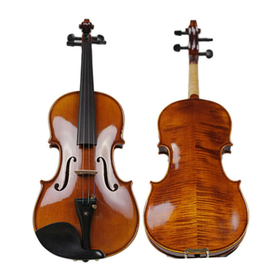 KIMLUD, Professional Violino Natural Flamed Handmade Violin Maple Wood Antique Violino 4/4 3/4 fiddle case bow Stringed Instruments, KIMLUD Women's Clothes