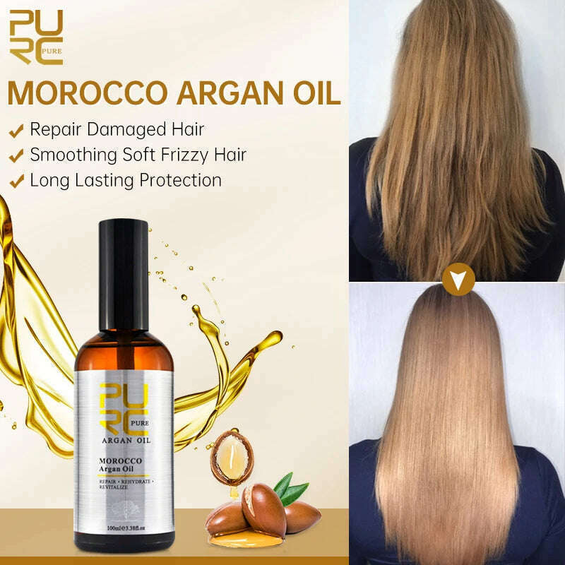 KIMLUD, PURC Morocco Hair Oil Care Essence Repair Frizz Damaged Anti Hair Loss Treatment Smoothing Soft Hair Care Beauty Bealth Products, China, KIMLUD Womens Clothes