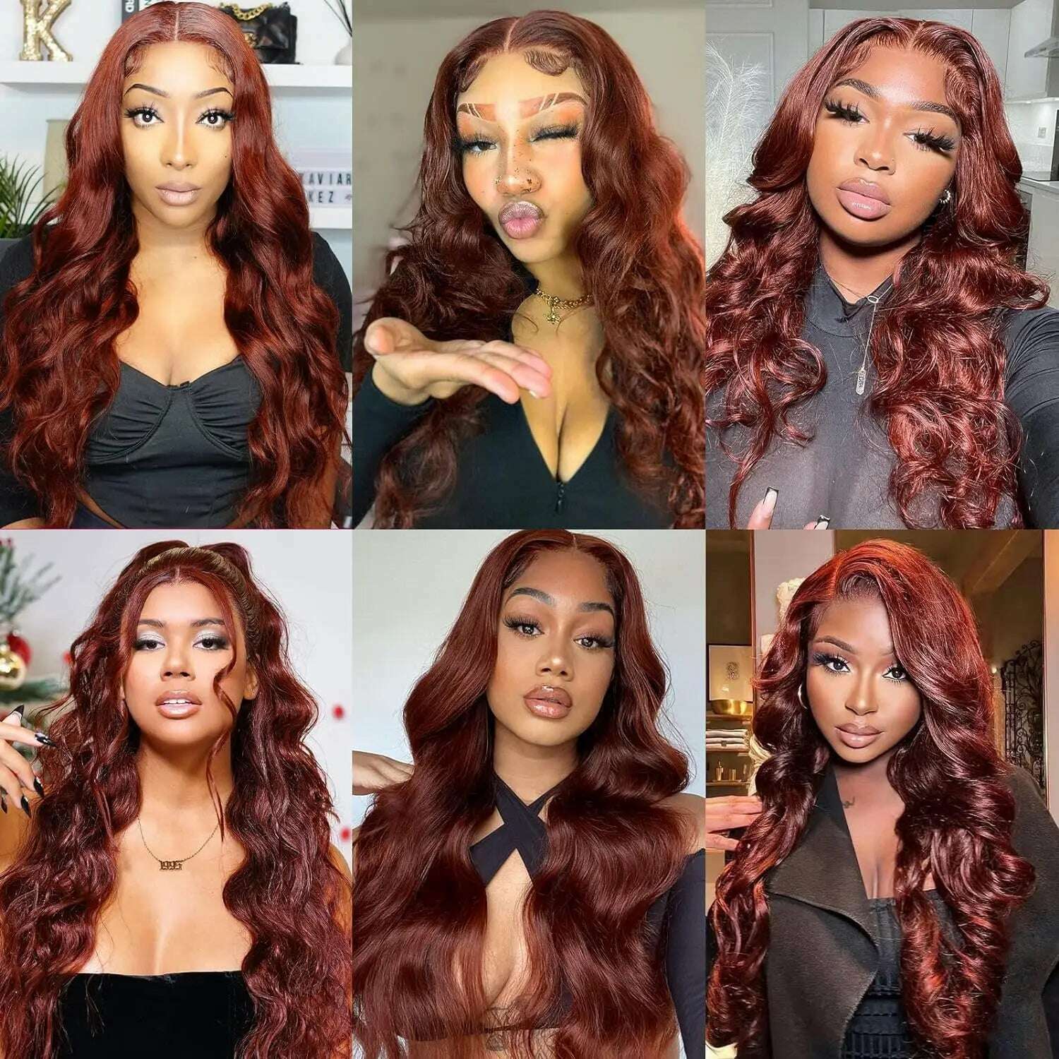 KIMLUD, Reddish Brown Lace Front Wigs Human Hair Pre Plucked with Baby Hair 13x4 HD Body Wave Lace Front Wigs Human Hair For Women, KIMLUD Womens Clothes
