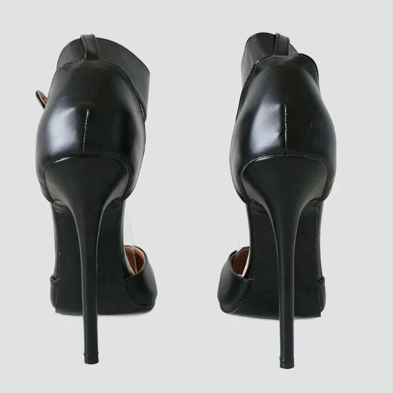 KIMLUD, Sorbern Vintage Burlesque Heels Pump Shoe Lockable Wide Strap Round Toe 14cm Stilettos High Heel Sissy Boy Shoe Custom Color, KIMLUD Womens Clothes