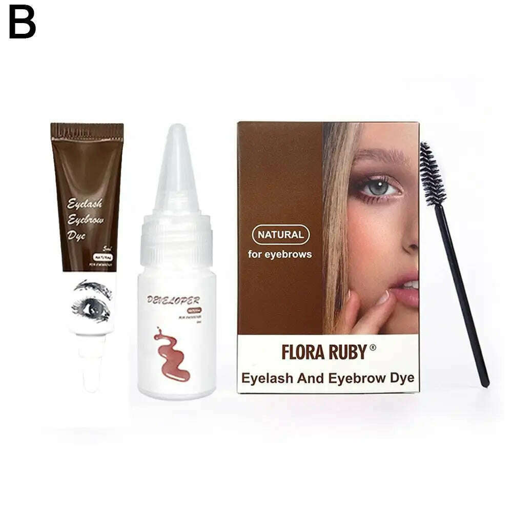 KIMLUD, Professional Henna Eyelash Eyebrow Dye Tint 15-minute Fast Tint Easy Dye Gel Eyelash Brown Black Color Tint Kit, dark brown / CHINA, KIMLUD APPAREL - Womens Clothes