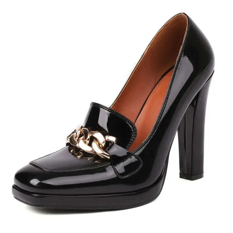 KIMLUD, PRXDONG Women's Shoes New Sexy High Heels Round Toe Black Beige Metal decoration Spring Summer Dress Party Office Lady Pumps 42, black / 34, KIMLUD APPAREL - Womens Clothes