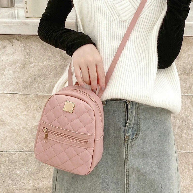 PU Leather Mini Women' Backpack Multi-Function Ladies Phone Pouch Pack Ladies School Backpack Shoulder Bags for Women mochilas - KIMLUD