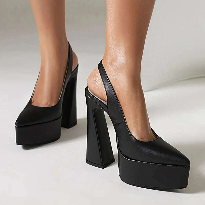 Pumps - High Heel - Pointed Toe - Ankle Strap | KIMLUD