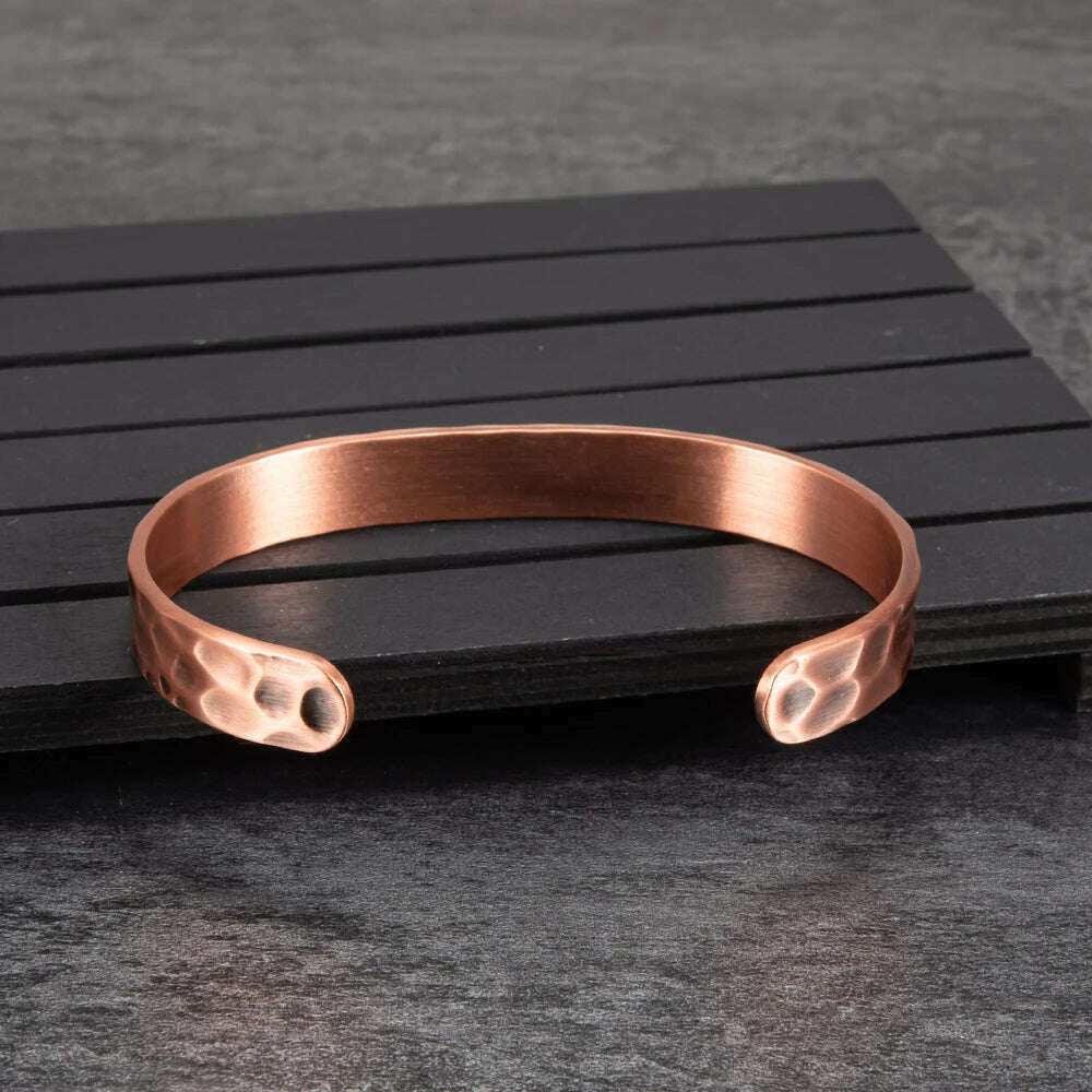 KIMLUD, Pure Copper Magnetic Bracelet Arthritis Adjustable 10mm Vintage Magnetic Bracelet Health Energy Copper Cuff Bracelet &amp; Bangles, KIMLUD Womens Clothes