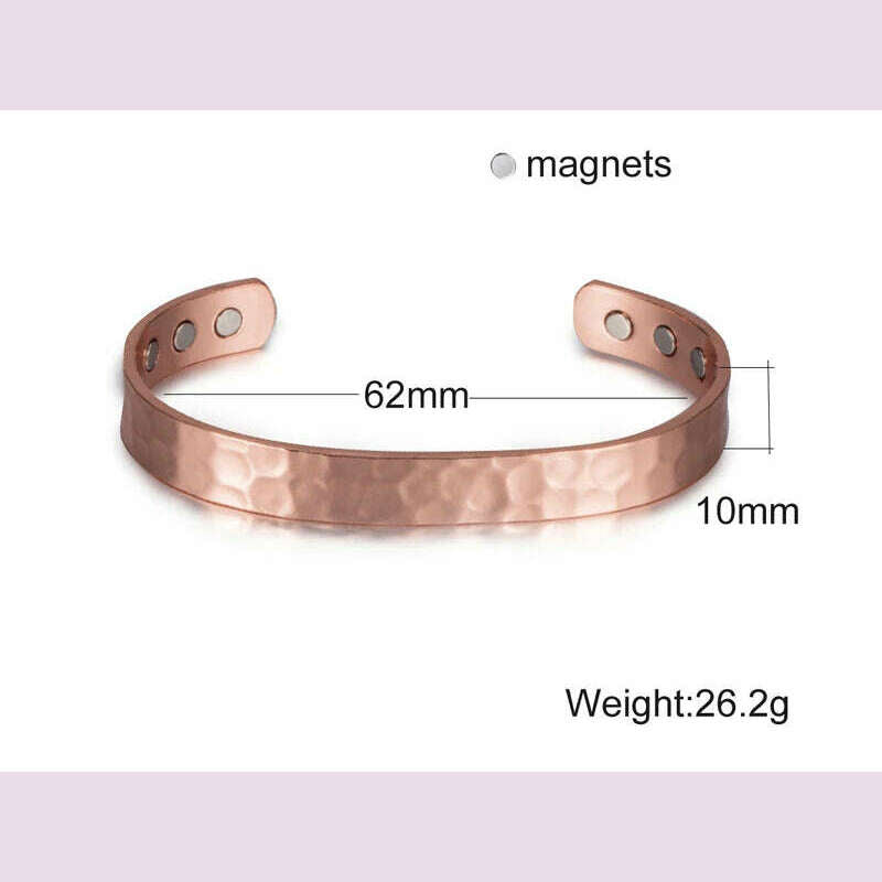 KIMLUD, Pure Copper Magnetic Bracelet Arthritis Adjustable 10mm Vintage Magnetic Bracelet Health Energy Copper Cuff Bracelet &amp; Bangles, CB004, KIMLUD APPAREL - Womens Clothes