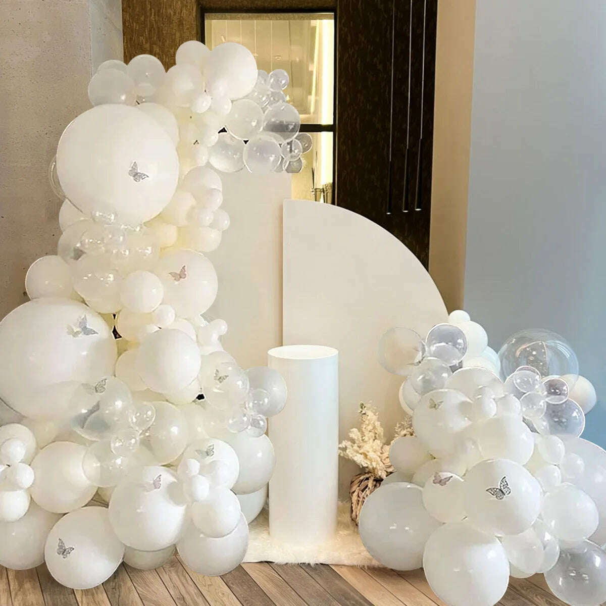 Pure White Balloon Garland Arch Kit Transparent Latex Baloon Wedding Birthday Party Decoration Kids Baby Shower Ballons - KIMLUD