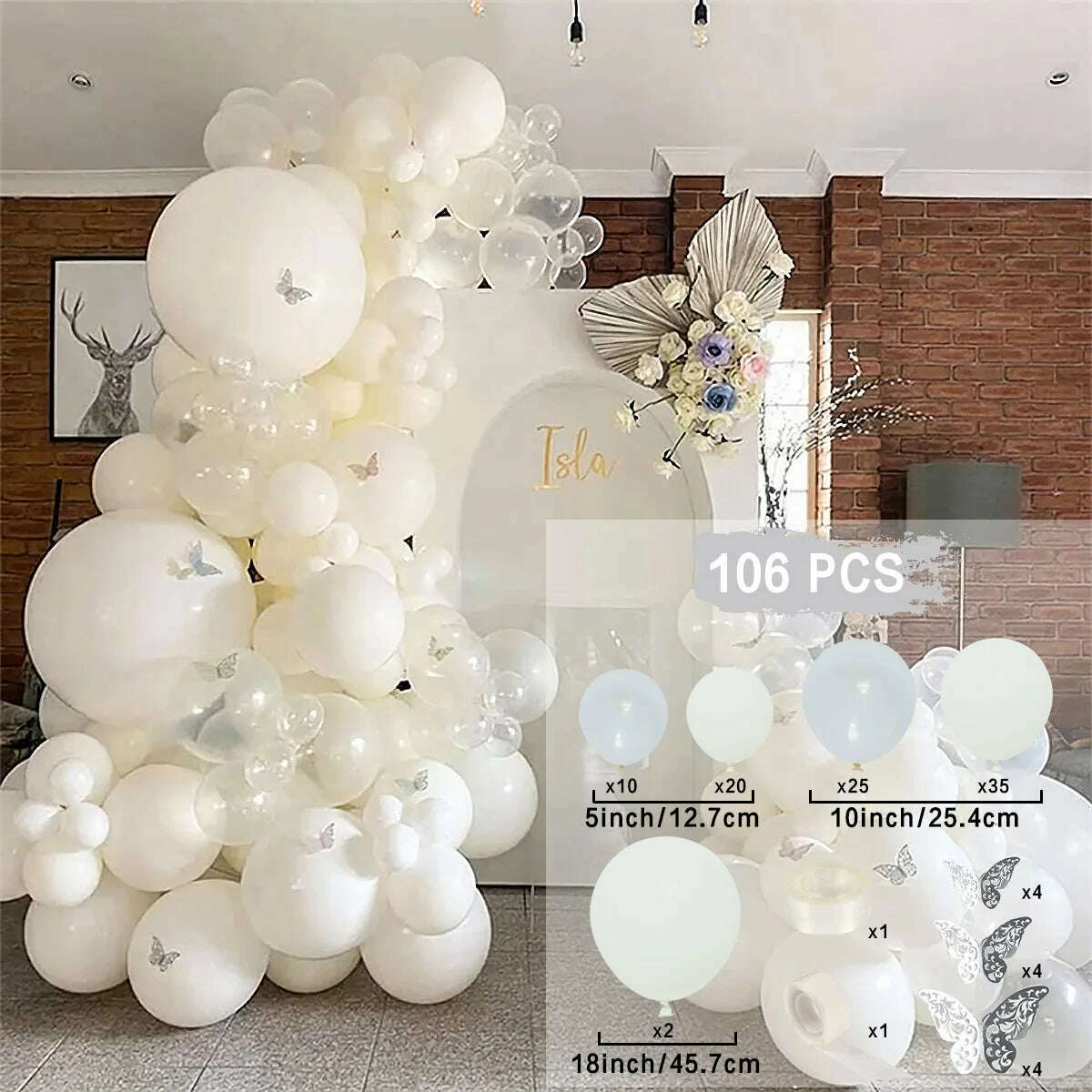 Pure White Balloon Garland Arch Kit Transparent Latex Baloon Wedding Birthday Party Decoration Kids Baby Shower Ballons - KIMLUD