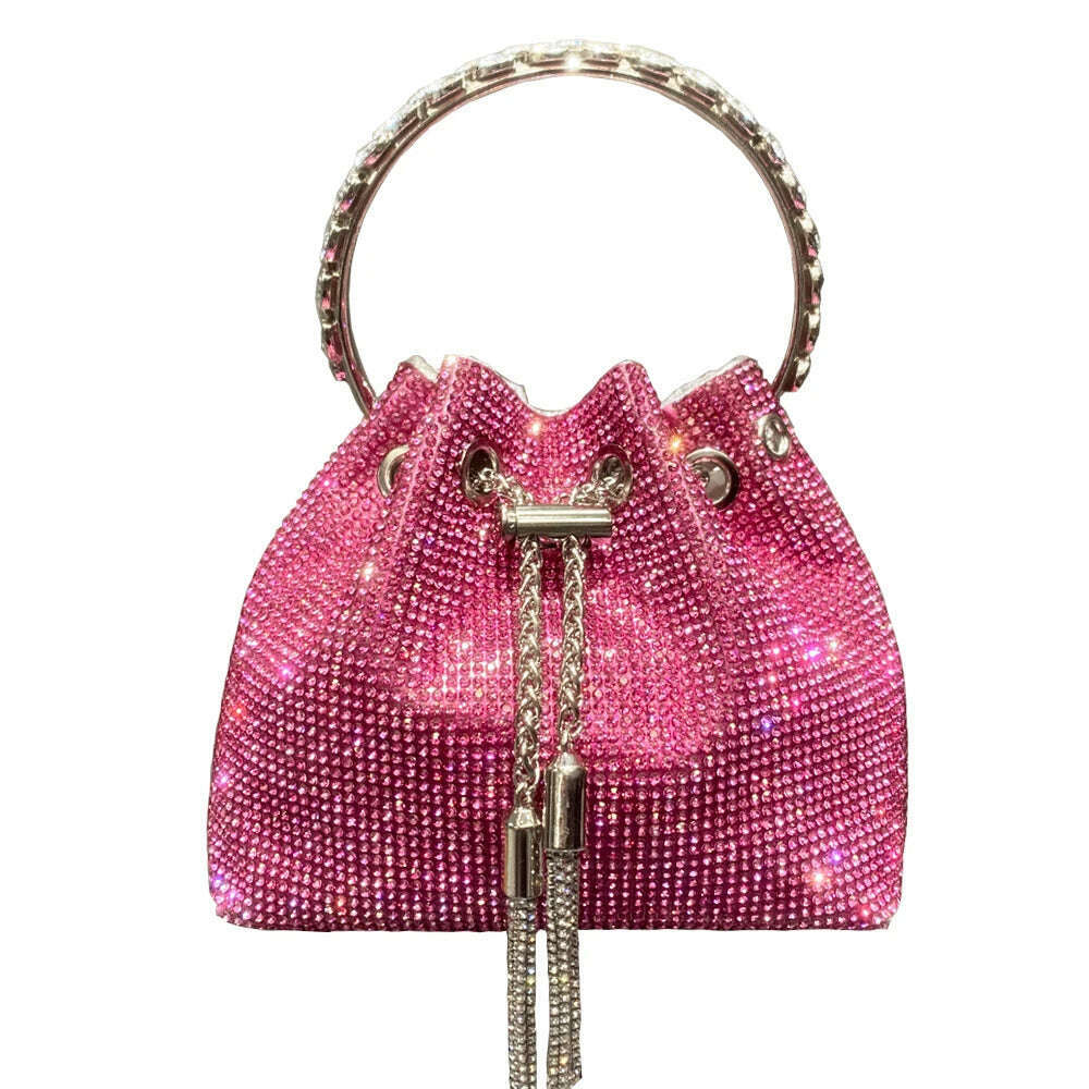 KIMLUD, purses and handbags bags for women luxury Designer bucket clutch purse evening banquet bag Crystal rhinestone shoulder bags, KIMLUD Womens Clothes