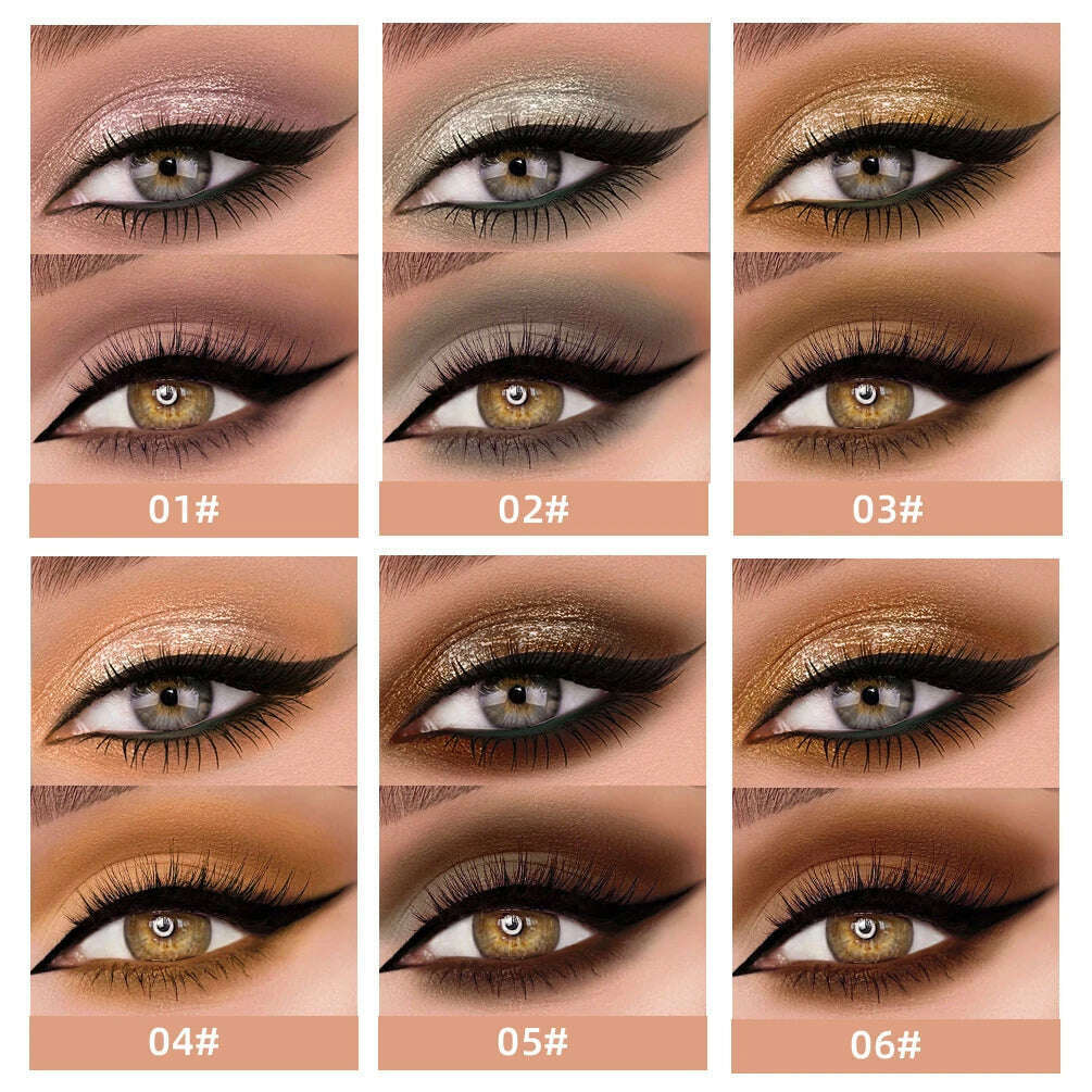QIBEST Double End Glitter Matte Eye shadow Stick Pencil Eyeshadow Makeup Waterproof Bicolor Shimmer Cosmetics Beauty Makeup Tool - KIMLUD