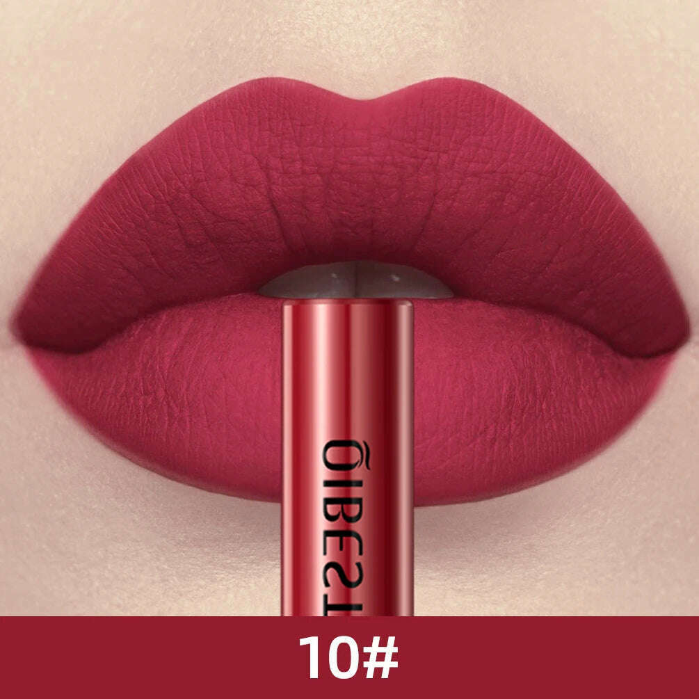 KIMLUD, QIBEST Matte Liquid Lipstick Waterproof Long Lasting Lip Gloss Velvet Mate Nude Red Tint Tube Lipsticks Lipgloss Makeup Cosmetic, 10, KIMLUD Women's Clothes