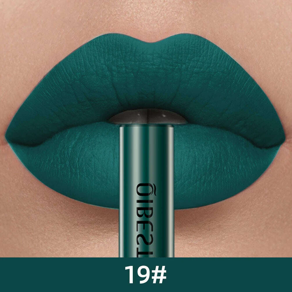 QIBEST Sexy Long Lasting Velvet Matte Lip Gloss Liquid Lipstick Lip Makeup Women Beauty Red Nonstick Cup Waterproof Lip Gloss - KIMLUD