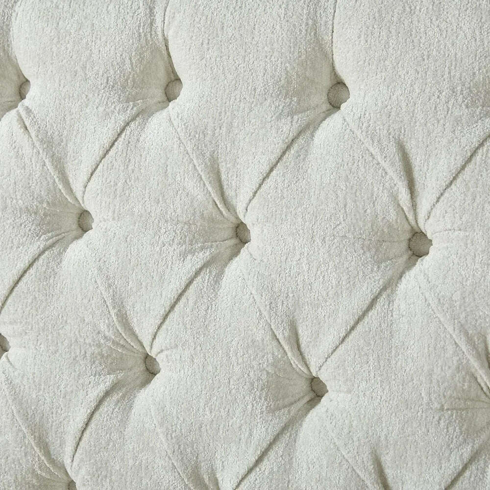 Queen Size Bed Frame, Chenille Upholstered Sleigh Bed with Scroll Wingback Headboard & Footboard/Button Tufted, Queen Bed Frame - KIMLUD
