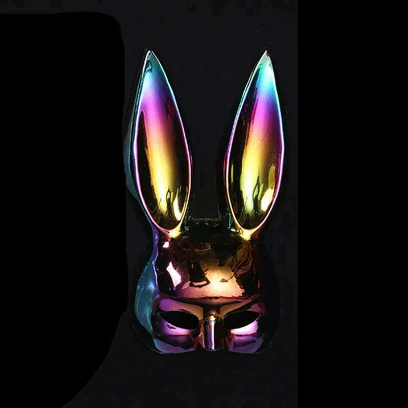 KIMLUD, Rabbit Mask Men Women Easter Bunny Ear Mask Halloween Carnival Party Bar Nightclub Sexy Half Face Masks Cosplay Masquerade Props, KIMLUD Womens Clothes