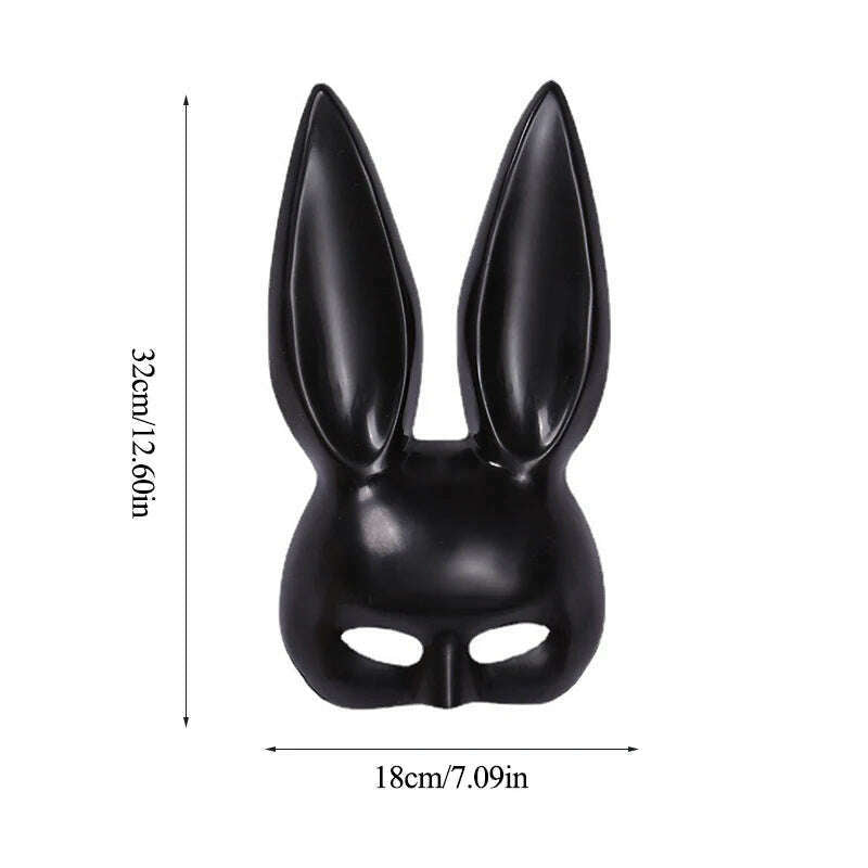 KIMLUD, Rabbit Mask Men Women Easter Bunny Ear Mask Halloween Carnival Party Bar Nightclub Sexy Half Face Masks Cosplay Masquerade Props, KIMLUD Womens Clothes