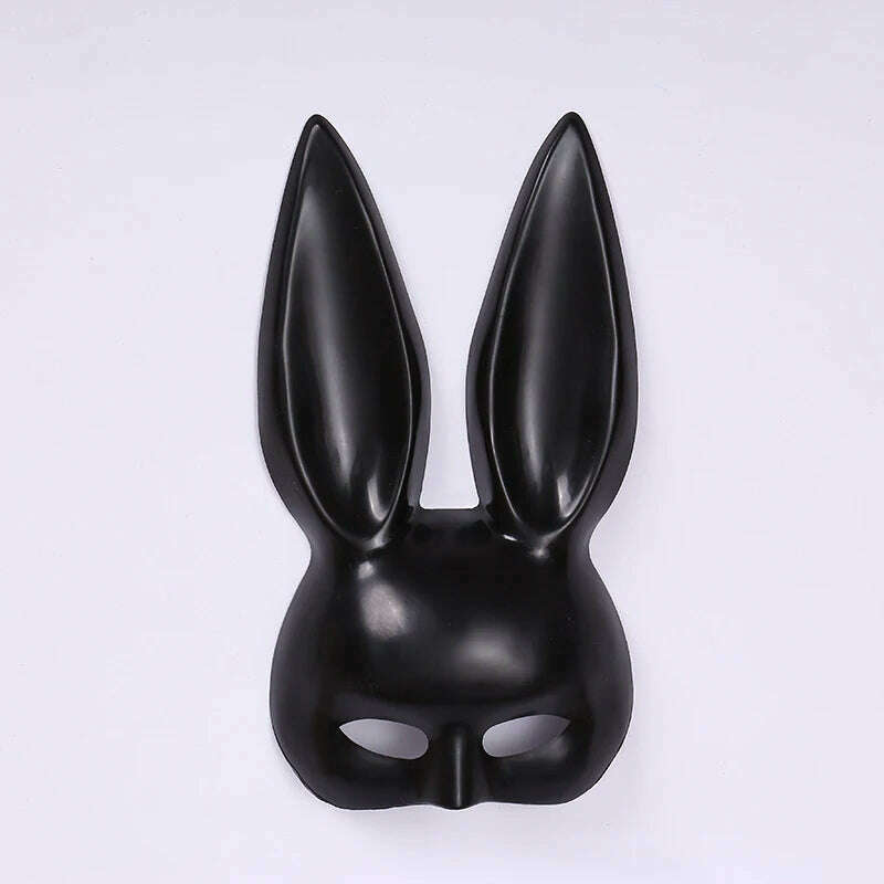 KIMLUD, Rabbit Mask Men Women Easter Bunny Ear Mask Halloween Carnival Party Bar Nightclub Sexy Half Face Masks Cosplay Masquerade Props, KIMLUD Womens Clothes