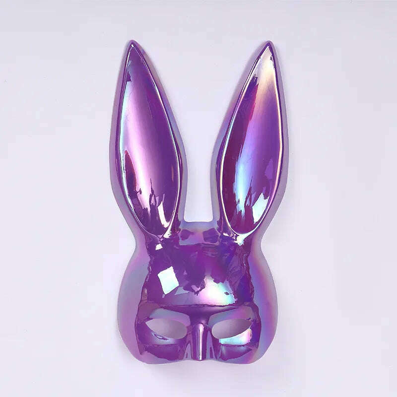 KIMLUD, Rabbit Mask Men Women Easter Bunny Ear Mask Halloween Carnival Party Bar Nightclub Sexy Half Face Masks Cosplay Masquerade Props, KIMLUD Womens Clothes