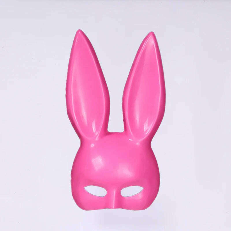 KIMLUD, Rabbit Mask Men Women Easter Bunny Ear Mask Halloween Carnival Party Bar Nightclub Sexy Half Face Masks Cosplay Masquerade Props, KIMLUD Womens Clothes