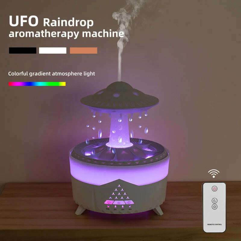 KIMLUD, Rain Cloud Humidifier Essential Oil Diffusers 350ml 7 Colors Night Lights with Remote Control Water Dripdrop Air Humidifier, KIMLUD Womens Clothes
