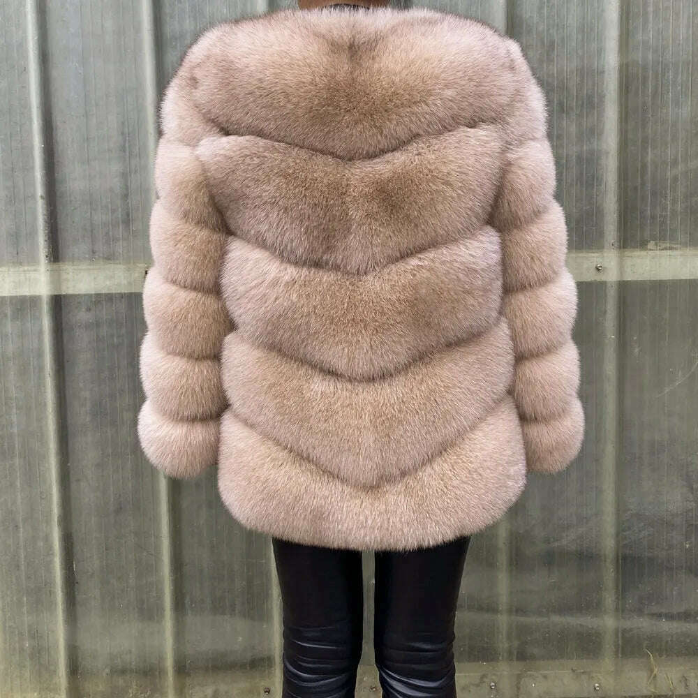 KIMLUD, Real fur coats Women Natural Real Fur Jackets Vest Winter Outerwear Women fox fur coat high quality fur Clothes, KIMLUD Womens Clothes