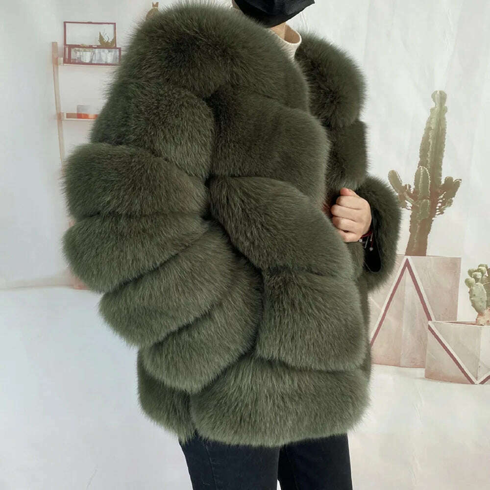 KIMLUD, Real fur coats Women Natural Real Fur Jackets Vest Winter Outerwear Women fox fur coat high quality fur Clothes, KIMLUD Womens Clothes