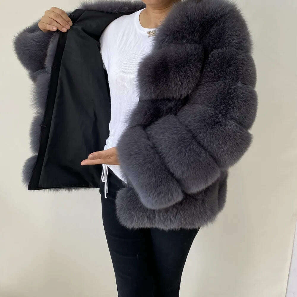 KIMLUD, Real fur coats Women Natural Real Fur Jackets Vest Winter Outerwear Women fox fur coat high quality fur Clothes, KIMLUD Womens Clothes