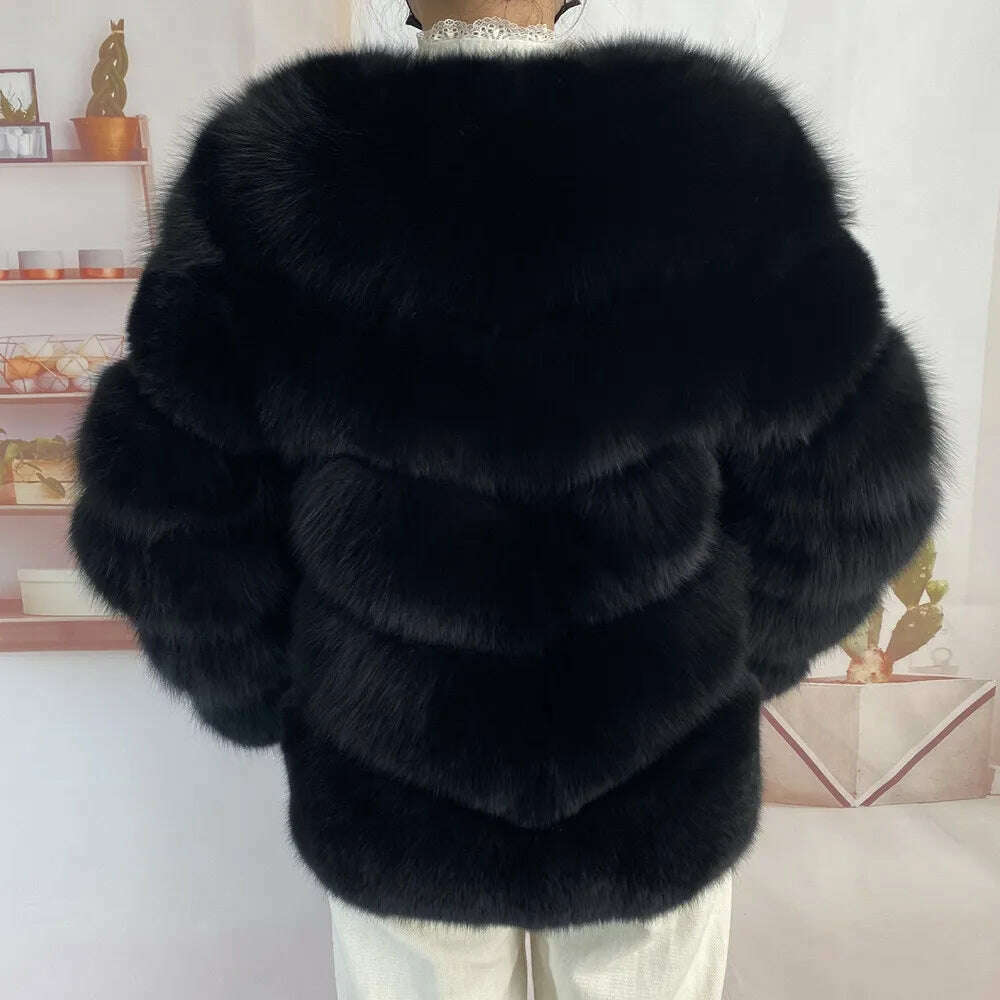 KIMLUD, Real fur coats Women Natural Real Fur Jackets Vest Winter Outerwear Women fox fur coat high quality fur Clothes, KIMLUD Womens Clothes