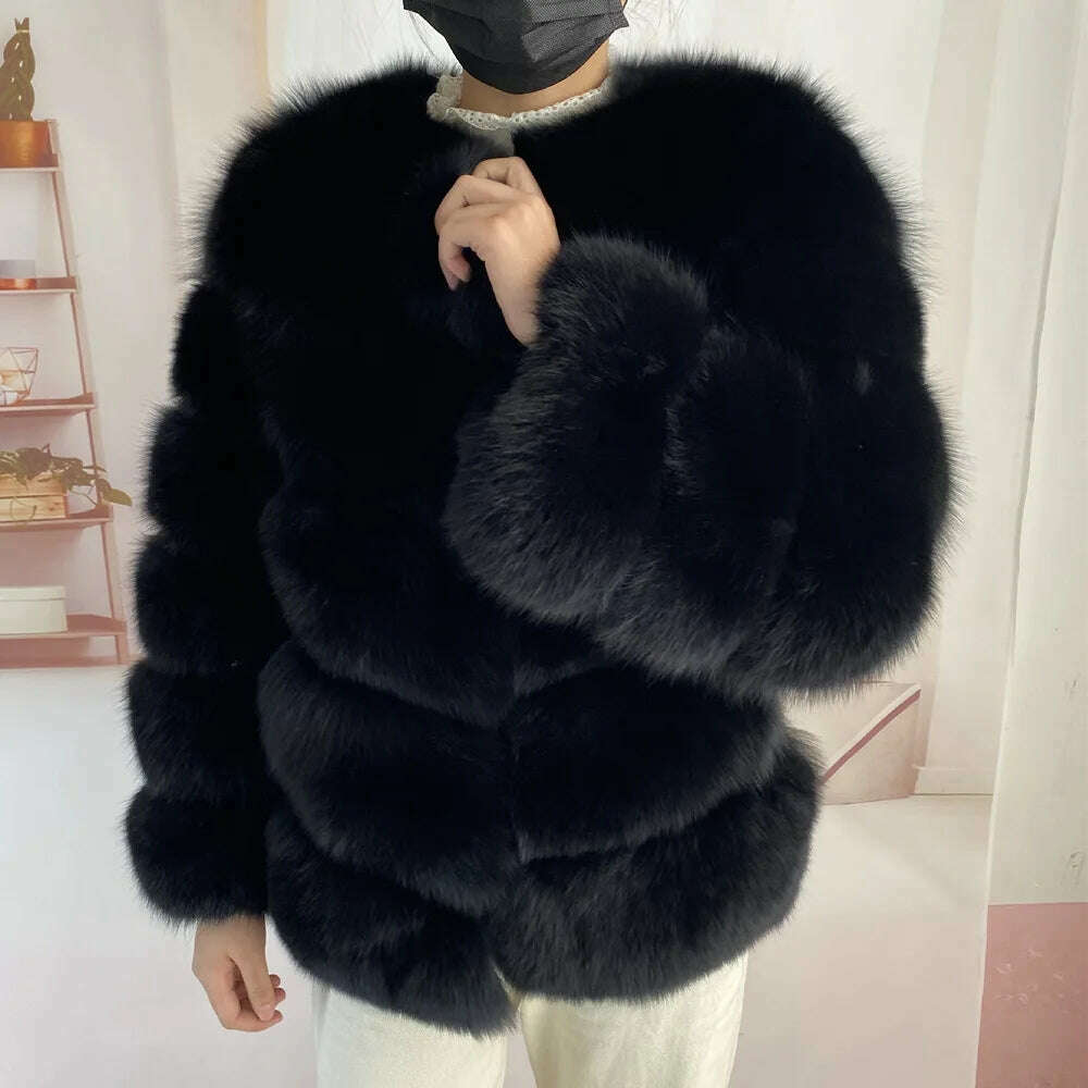 KIMLUD, Real fur coats Women Natural Real Fur Jackets Vest Winter Outerwear Women fox fur coat high quality fur Clothes, KIMLUD Womens Clothes