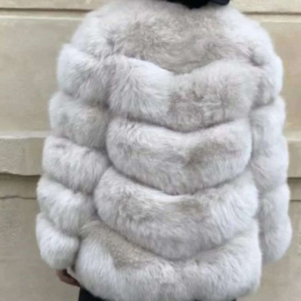 KIMLUD, Real fur coats Women Natural Real Fur Jackets Vest Winter Outerwear Women fox fur coat high quality fur Clothes, WHITE / S(44-49kg), KIMLUD APPAREL - Womens Clothes