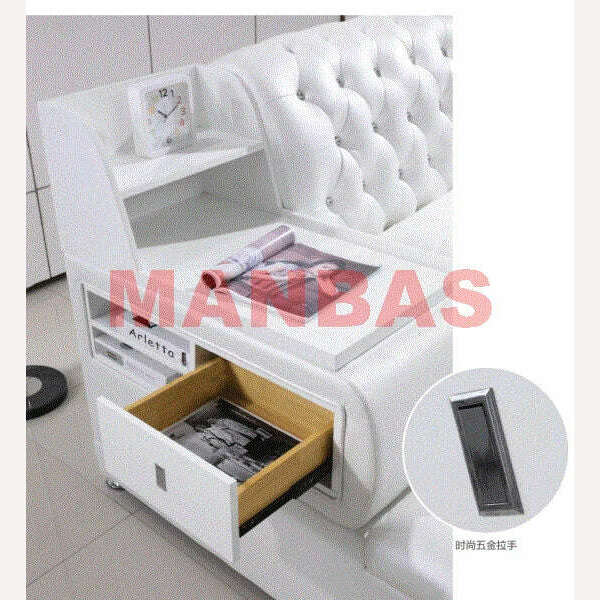 KIMLUD, real Genuine leather bed frame Modern Soft Beds with storage Home Bedroom Furniture cama muebles de dormitorio / camas quarto, KIMLUD Women's Clothes