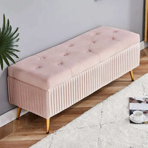 KIMLUD, Rectangle Storage Stool Fannel Shoes Bench Multi-function Living Room Sofa Chair Rectangular Bed End Stools Ottoman, 80x40x45cm 3, KIMLUD Women's Clothes