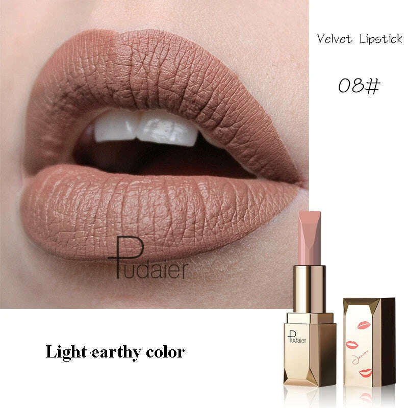 KIMLUD, Red Matte Lipstick Waterproof Lip Makeup 26 Colors Long Lasting Moisturizer Lip Tint Nude Pink Black Velvet Nude Matte Lipsticks, KIMLUD Womens Clothes