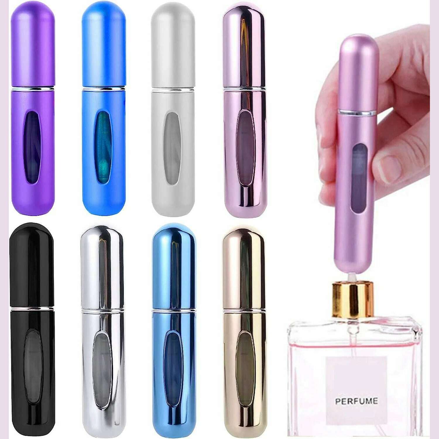 KIMLUD, Refillable Mini Perfume Bottle Portable Cosmetic Bottle Spray Bottle Atomizer Spray Container Travel Refillable Bottles 8ml /5ml, KIMLUD Womens Clothes
