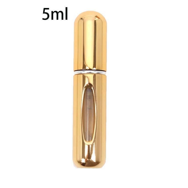 KIMLUD, Refillable Mini Perfume Bottle Portable Cosmetic Bottle Spray Bottle Atomizer Spray Container Travel Refillable Bottles 8ml /5ml, 5ml Bright Gold, KIMLUD APPAREL - Womens Clothes