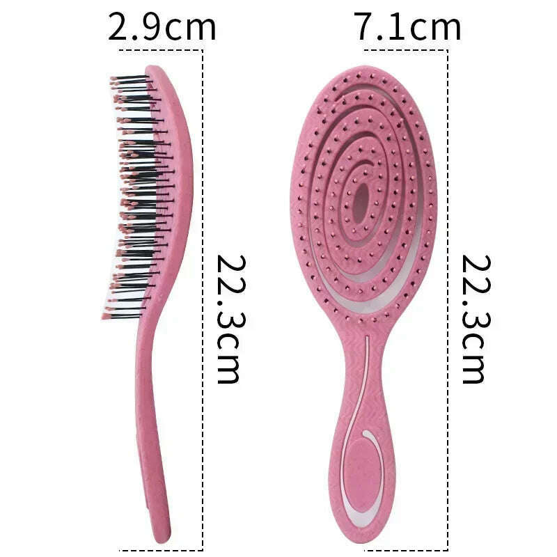 KIMLUD, Relaxing Elastic Massage Comb Portable Hollow Hair Combs Scalp Massage Brush Salon Styling Tools Solid Color Circular Hair Brush, KIMLUD Womens Clothes