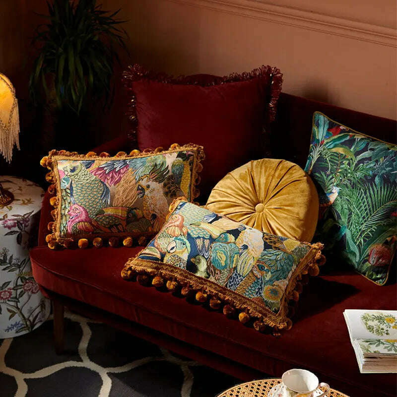 KIMLUD, Retro American Pillow Pillowcase Home Living Room Sofa Cushions Office Lumbar Pillows Classic Luxury Cushion Covers Square, KIMLUD Womens Clothes