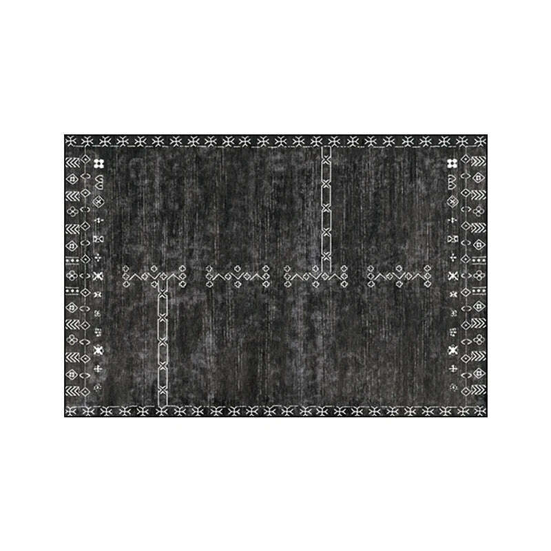 KIMLUD, Retro Art Minimalist Rug Luxury Large Area Living Room Carpet Comfortable Refreshing Bedroom Carpets Tapis Alfombra Tapete ковер, Carbon Black / 50x80cm, KIMLUD Womens Clothes
