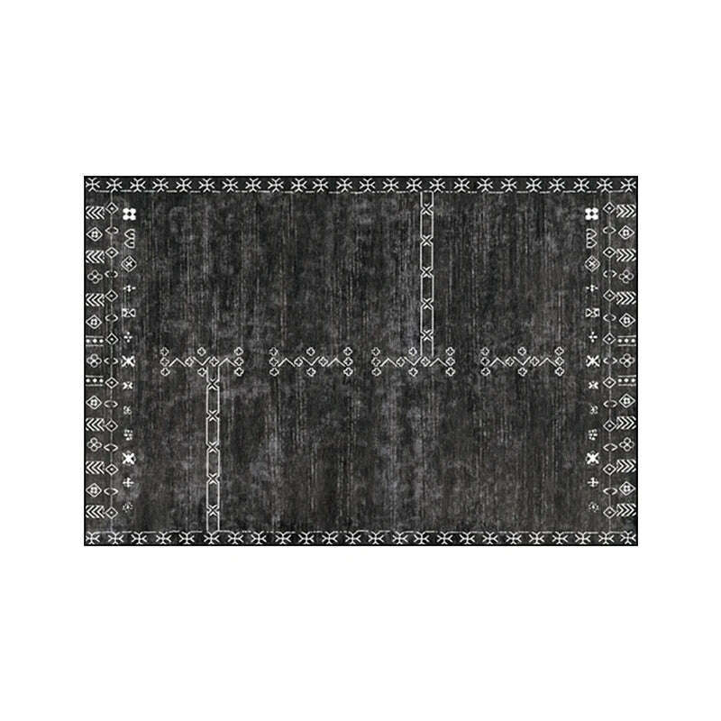 KIMLUD, Retro Art Minimalist Rug Luxury Large Area Living Room Carpet Comfortable Refreshing Bedroom Carpets Tapis Alfombra Tapete ковер, Carbon Black / 50x80cm, KIMLUD APPAREL - Womens Clothes