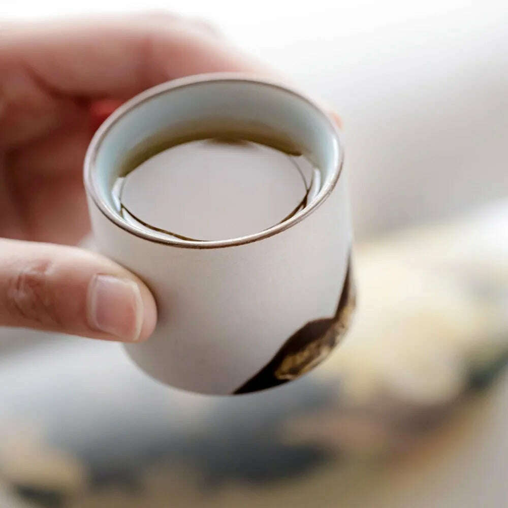 KIMLUD, Retro Coffee Cup Office Water Cup Filter Tea Mug Ceramic Coffee Mug Handmade Tea Coffee Cup Birthday Gift, KIMLUD Womens Clothes