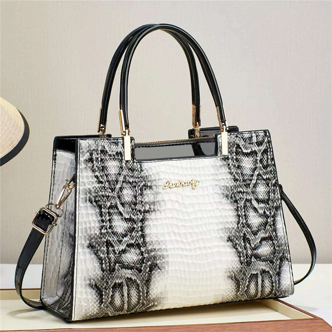 KIMLUD, Retro Crocodile Pattern Light Luxury Shoulder Bags Women's 2023 Fashion Handbag Texture PU Commuting Crossbody Bag New Versatile, KIMLUD Womens Clothes