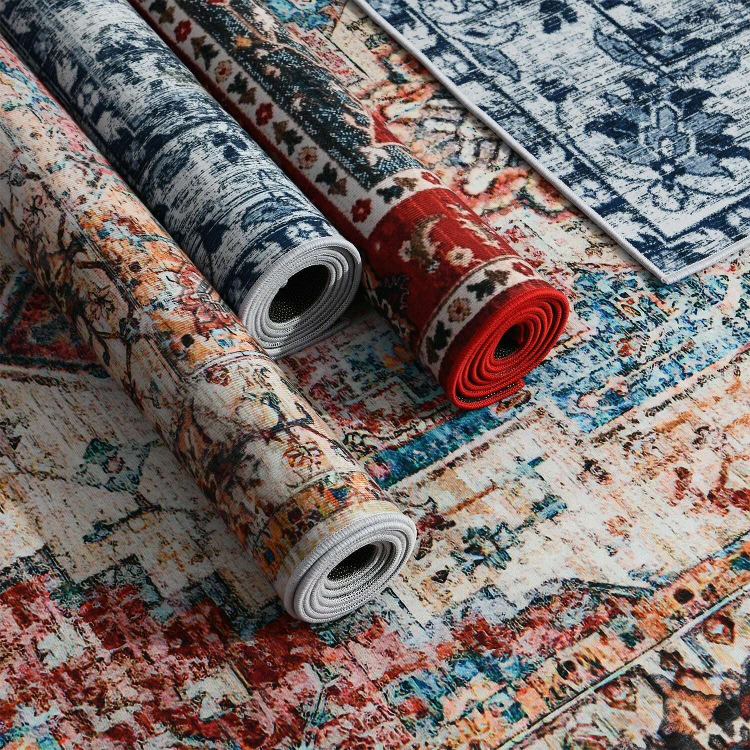 Retro Ethnic Carpets Turkish Persian Rug for Living Room Bedside Bedroom Vintage Floor Mat Entrance Doormat Carpet Large Rug - KIMLUD