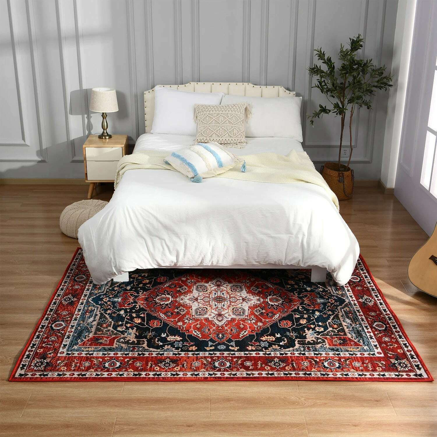 Retro Ethnic Carpets Turkish Persian Rug for Living Room Bedside Bedroom Vintage Floor Mat Entrance Doormat Carpet Large Rug - KIMLUD