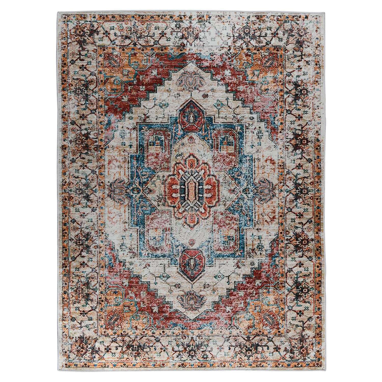 Retro Ethnic Carpets Turkish Persian Rug for Living Room Bedside Bedroom Vintage Floor Mat Entrance Doormat Carpet Large Rug - KIMLUD