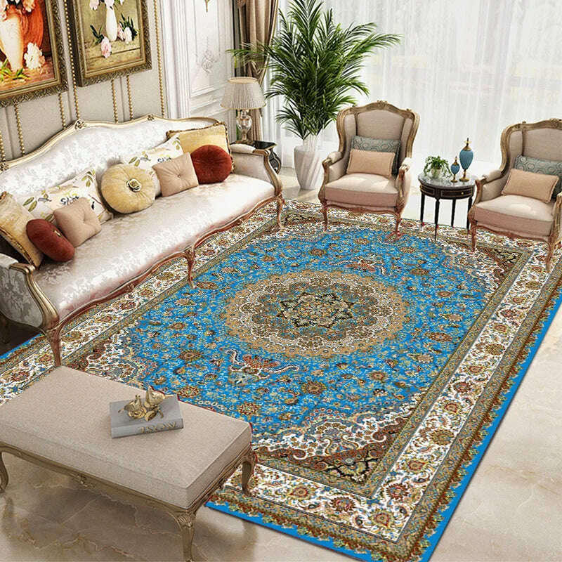 KIMLUD, Retro Persian Carpet For Living Room Non-slip American Carpet Bedroom Decor Parlor Anti-skid Retro Mat Study Office Large Carpet, 4 / 1400mm x 2000mm, KIMLUD Women's Clothes